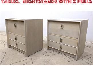 Lot 2291 Pair Paul Frankl Side Tables. Nightstands with x Pulls