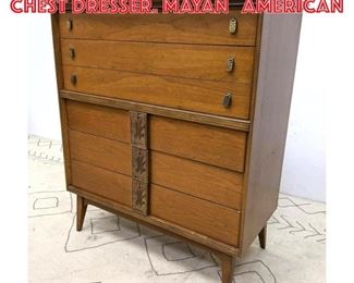 Lot 2306 BASSETT FURNITURE Tall Chest Dresser. MAYAN American