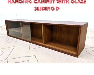 Lot 2312 Danish Modern Teak Hanging Cabinet with Glass Sliding D