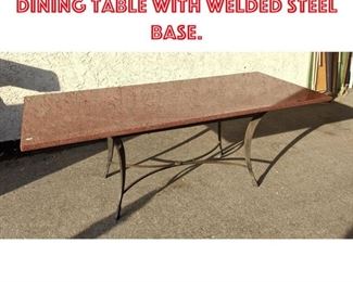 Lot 2322 Large Granite Top Dining Table with Welded Steel Base.