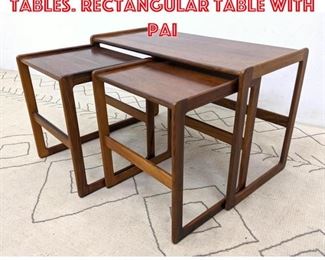 Lot 2333 3pc Rosewood Nesting Tables. Rectangular table with pai