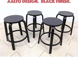 Lot 2337 Set 4 ARTEK Stools. ALVAR AALTO Design. Black Finish.