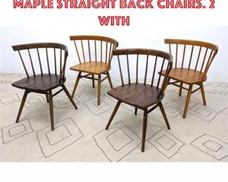 Lot 2338 Knoll for Nakashima Maple Straight Back Chairs. 2 with