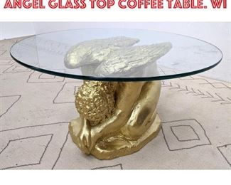 Lot 2341 Decorator Gilt Figural Angel Glass Top Coffee Table. Wi
