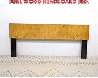 Lot 2345 Mid Century Modern Burl wood Headboard Bed.