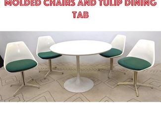 Lot 2347 BURKE Dining Set. 4 Molded Chairs and Tulip Dining Tab