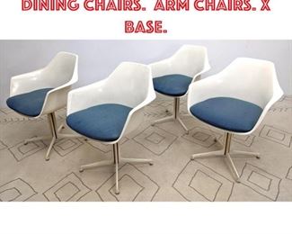 Lot 2349 Set 4 BURKE Molded Dining Chairs. Arm chairs. X base.