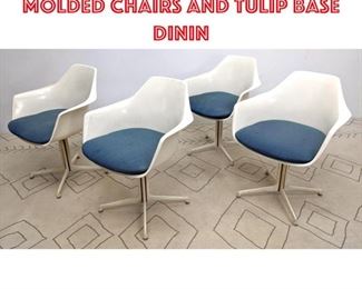 Lot 2350 BURKE Dining Set. 4 Molded chairs and Tulip base dinin