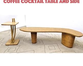 Lot 2362 PAUL FRANKL Biomorphic Coffee Cocktail Table and Side