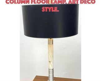 Lot 2368 Tall turned Aluminum Column Floor Lamp. Art Deco style.
