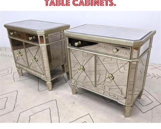 Lot 2371 Pair Mirrored Side Table Cabinets.