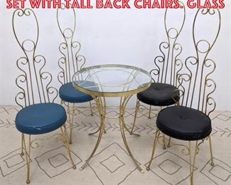 Lot 2374 50s Modern Cafe Dining Set with Tall Back Chairs. Glass