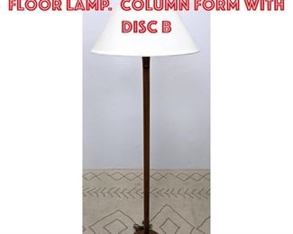 Lot 2452 Danish Modern Teak Floor Lamp. Column form with disc b