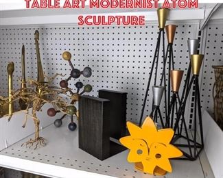 Lot 2459 Bookends and wire table art Modernist Atom sculpture