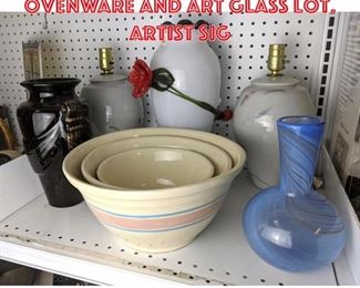 Lot 2467 Dansk art glass, Ovenware and art glass lot. Artist sig
