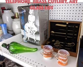 Lot 2468 Marilyn Monroe Telephone. Brass cutlery, Art glass lot