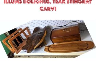Lot 2477 Danish Sewing kit, Illums Bolighus, Teak Stingray carvi