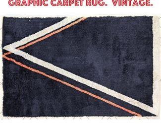 Lot 2499 68.5 x 48 Modernist Graphic Carpet Rug. Vintage.