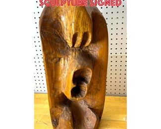 Lot 2520 Abstract Modern Wood Sculpture Signed