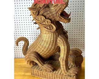 Lot 2522 Wicker Rattan Foo Dog Sculpture.