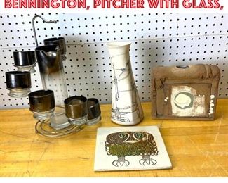 Lot 2528 Mid Century Modern Lot. Bennington, Pitcher with glass,