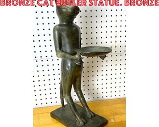 Lot 2571 After Diego Giacometti Bronze Cat Butler Statue. Bronze