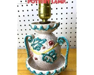 Lot 2575 Small Italian pottery lamp.