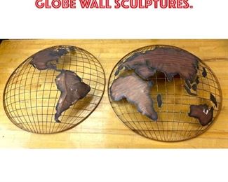 Lot 2581 C. JERE style World Globe Wall Sculptures.