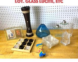 Lot 2593 Mid Century Modern Lot. Glass Lucite, etc