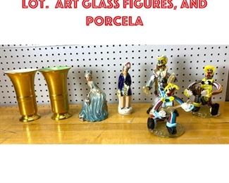 Lot 2600 Mid Century Modern Lot. Art glass figures, and porcela