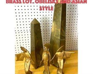 Lot 2599 Mid Century Modern Brass Lot. Obelisks and Asian style