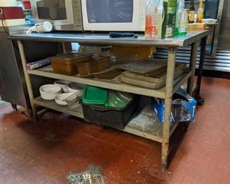 Stainless Steel Prep Table, Contents Not Included