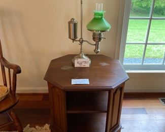 #35	T.M. Schaffer Pewter Lamp	          24"
#36	Ethan Allen End Table - Open Sides	                   
                                        26" x 26" x 23"
