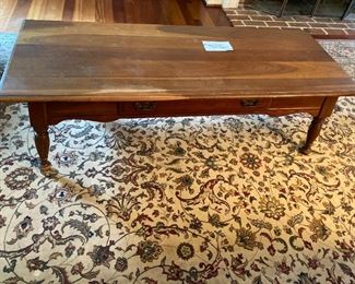 #34	Cherry Coffee Table w/Drawer	       54" x 21"
#42	Paladin Area Rug	                                        8' x 11'
