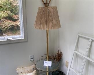 #66	Primitive Rack - 3 Tong	7'
#67	Brass & Glass Floor Lamp - Heavy	57" x 16"
