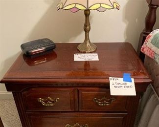 #73A	2 Drawer Night Stand
#74A	Slag Glass & Brass Lamp	           19"
