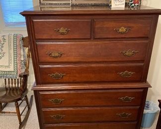 #75	Chest on Chest of Drawers - 7 Drawers	        
                                         40" x 19" x 53"
