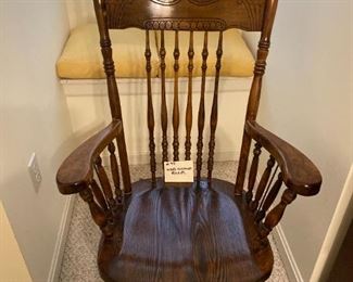 #77	Pressed Back Oak Rocker
