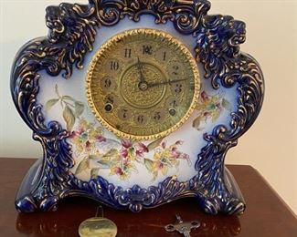 Wm. L. Gilbert Porcelain Mantel Clock,
