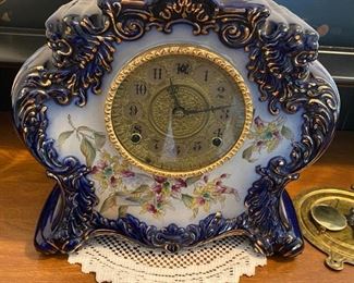 Wm. L. Gilbert Porcelain Mantel Clock,