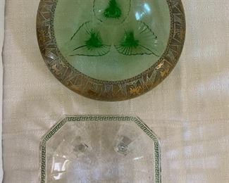 Vintage Depression Era Green Bowls,