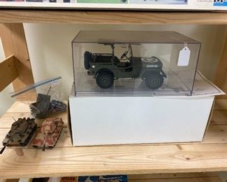 Toy Jeep & Tanks,