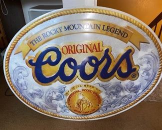 coors tin beer sign 