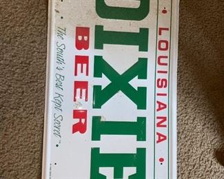 tin dixie beer sign