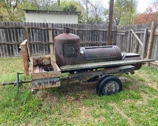 Bar B Que pit on trailer
