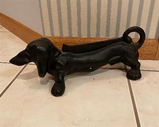Cast iron weiner dog door stop