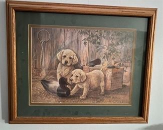Framed print of puppies
