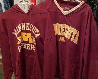 MN Gopher sweatshirt and pullover jacket