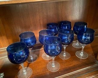 Fun cobalt blue wine glasses