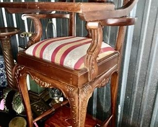 Decorative wooden high chair. 